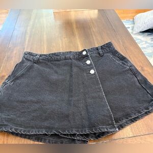 Zara Black A-line Button-Front Skort, Large
